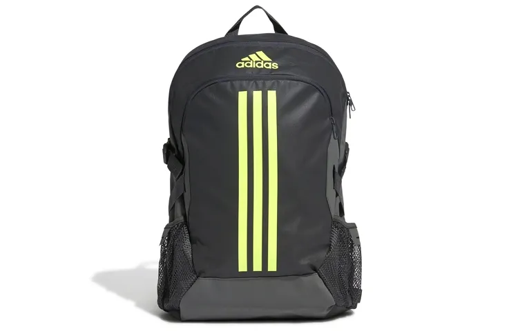 Adidas Polyester Backpack Regular Solid Gray/Bright Yellow Fluorescent