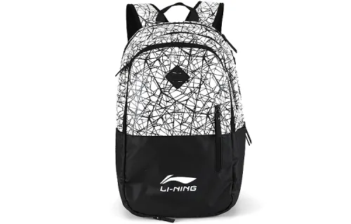 Li Ning Polyester Backpack Unisex Black White