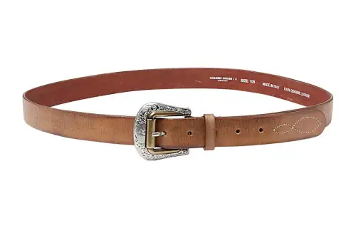 Golden Goose Leather Belts Unisex Light Umber