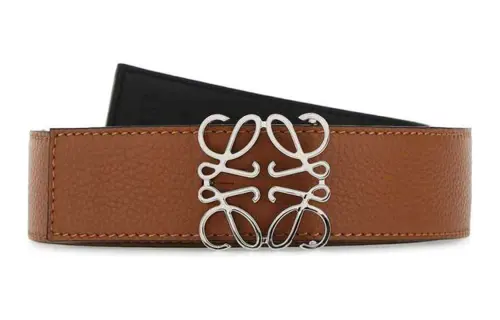 LOEWE Cow Leather Belts Men's Camel 3.5cm