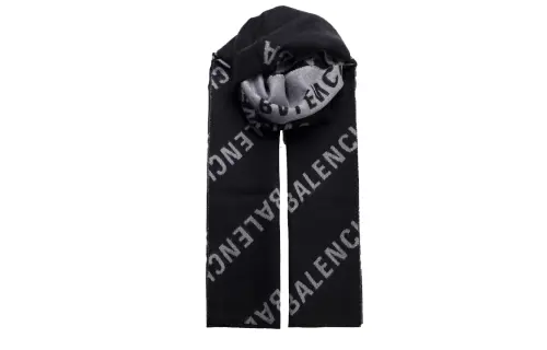 Balenciaga Knit Scarves Unisex Gray