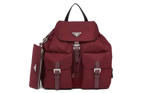 PRADA Re Nylon Casual Nylon Backpack Burgundy Red
