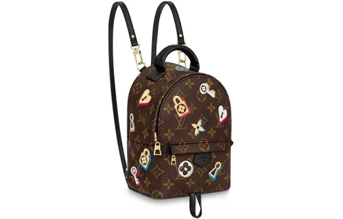 LOUIS VUITTON Palm Springs Monogram Love Lock Mini Brown
