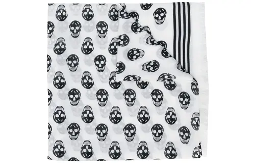 Alexander McQueen Alexander McQueen modal skull print silk scarf black and white