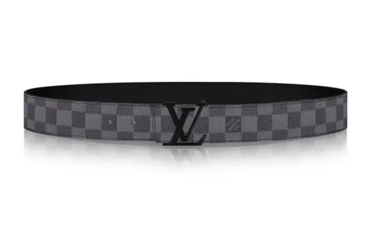 LOUIS VUITTON Damier Canvas Leather Belts Unisex Black Width 4cm