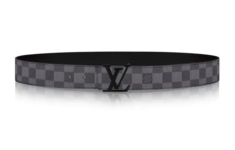 LOUIS VUITTON Damier Canvas Leather Belts Unisex Black Width 4cm