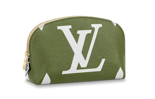 LOUIS VUITTON Cosmetic Pouch Monogram Giant Khaki Green/Beige