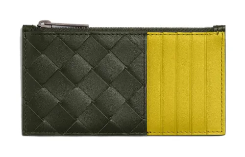 Bottega Veneta Patchwork Calfskin Card Holder Men's Green