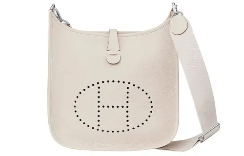 HERMES Evelyne Clemence Bullock Leather Crossbody Bag, Shoulder Bag 29 Women's 10 Craie Milkshake White