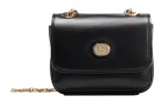 GUCCI Cow Leather One Shoulder Handbag, Crossbody Bag Small Women's Black