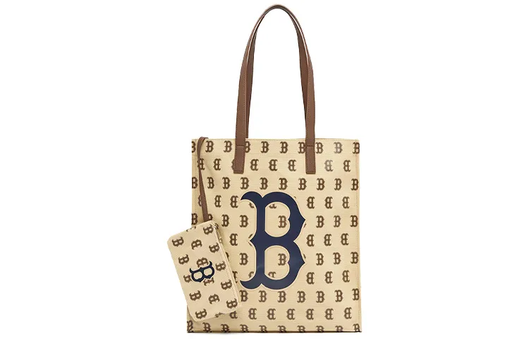 MLB Monogram Polyester Square Bag, Combo Bag, Handbag Regular Women's Khaki