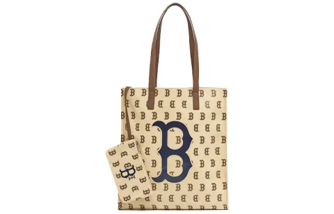 MLB Monogram Polyester Square Bag, Combo Bag, Handbag Regular Women's Khaki