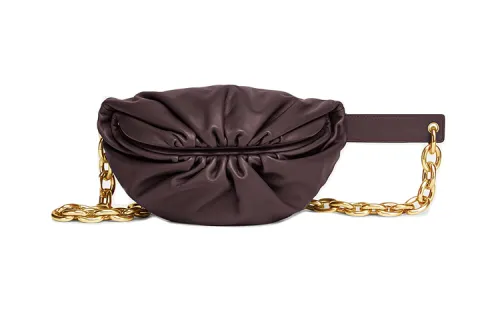 Bottega Veneta POUCH Cloud Bag Chain Calfskin Clutch, Crossbody Bag, Shoulder Bag Women's Grape Purple