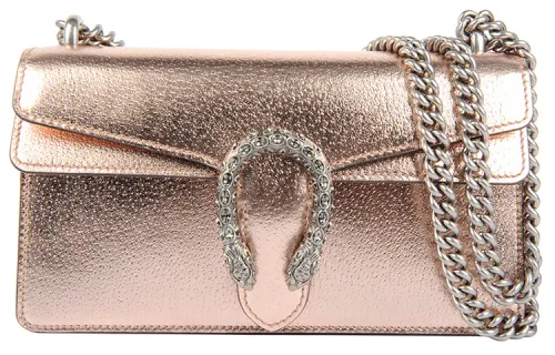 GUCCI Dionysus Leather Shoulder Bag Small Women's Champagne Gold