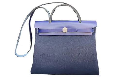 HERMES Herbag Zip Canvas With Hunter Cow Leather Shoulder Bag, Crossbody Bag, Handbag 31 Unisex