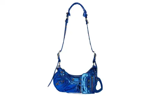 Balenciaga Le Cagole Cow Leather Handbag, Shoulder Bag Women's Dark Blue