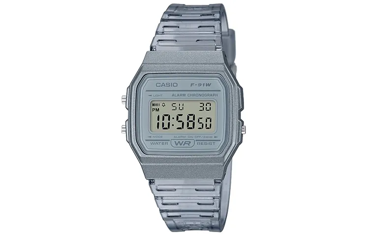 CASIO Digital Square Dial Small Block Quartz Movement Resin Strap Watch Men's Watches Gray Dial