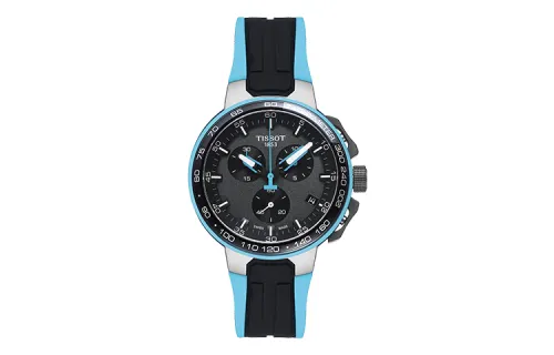 TISSOT Race Collection Quartz Movement Men's Watches Watch 44.5mm Black Dial Stainless Steel Case Silicone Strap