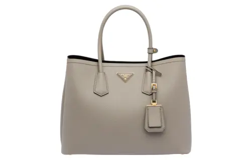 PRADA Saffiano Leather Shoulder Bag, Crossbody Bag Women's Clay Gray