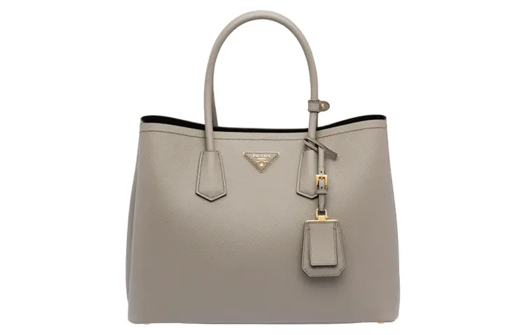 PRADA Saffiano Leather Shoulder Bag, Crossbody Bag Women's Clay Gray