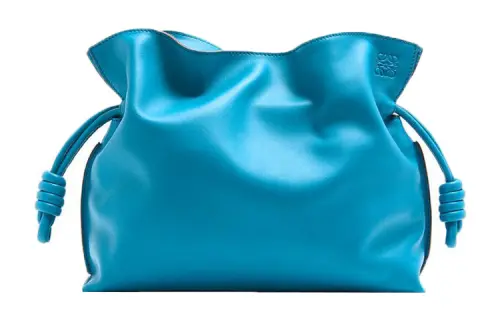 LOEWE Flamenco Collection Nappa Cow Leather Handheld Shoulder Bag, Crossbody Bag Mini Women's Reef Lake Blue