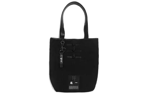 Li Ning Jackie Chan Nylon Tote Bag, Shopping Bag, Shoulder Bag, Handbag Regular Unisex Black