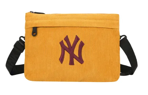 MLB Corduroy Small Square Bag, Shoulder Bag, Crossbody Bag Regular Unisex Mustard Yellow/Blue/Khaki Green