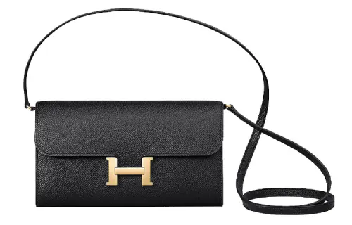HERMES Constance To Go Gold tone Lock Epsom Leather Crossbody Bags Regular Women's 89 Noir Black