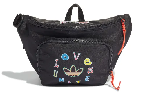 Adidas Originals Trefoil Polyester One Shoulder Sling Bag, Fanny Pack Unisex Black