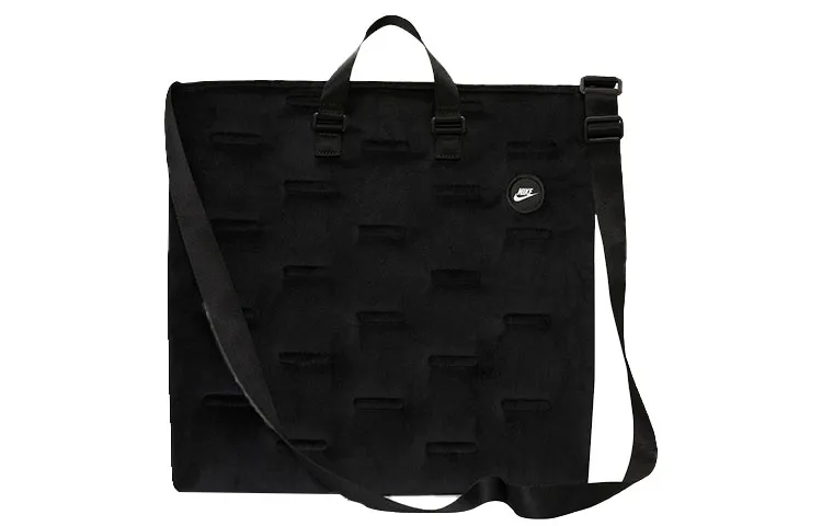 Nike Heritage Velvet Fabric Tote Bag, Shopping Bag, Portable Crossbody Bag, Shoulder Bag Unisex Black