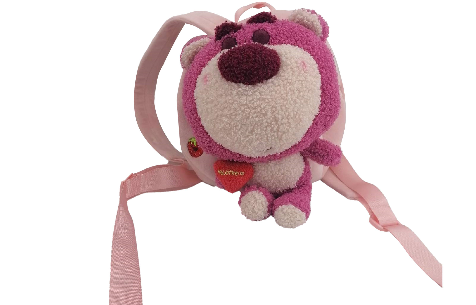 Disney Disney, strawberry, adjustable plush suspenders, pendant, minifigure, fuchsia backpack for men and women, for beloved