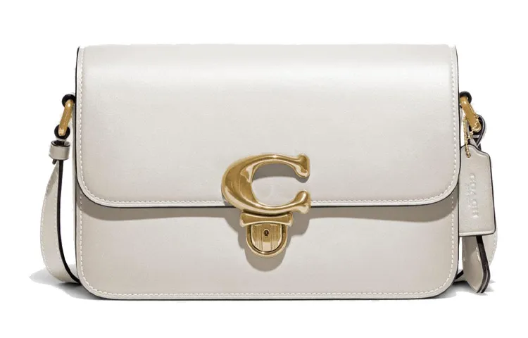 COACH Studio Glove Tanned Leather Shoulder Bag, Crossbody Bag Medium Women's White