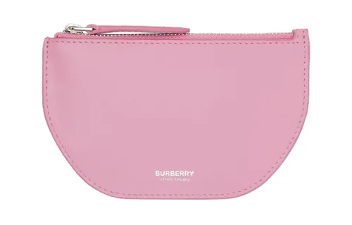 Burberry Olympia Cow Leather Clutch Wallet, Wallet Storage Bag, Coin Purse Women's Cherry Blossom Pink