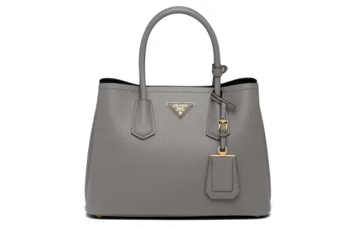 PRADA Saffiano Leather Handbag, Shoulder Bag, Crossbody Bag Women's Marble Gray