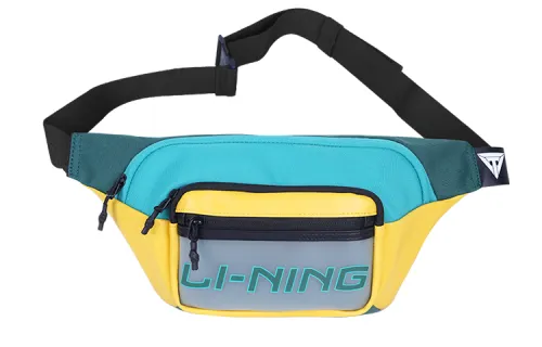 Li Ning Fabric Waist Bag Chest Bag Unisex Green Yellow