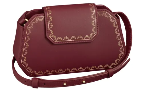 CARTIER Guirlande Calfskin Handbag, Shoulder Bag, Crossbody Bag Extra Mini Women's Burgundy