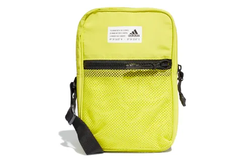 Adidas Recycled Polyester Shoulder Bag Unisex Green Yellow