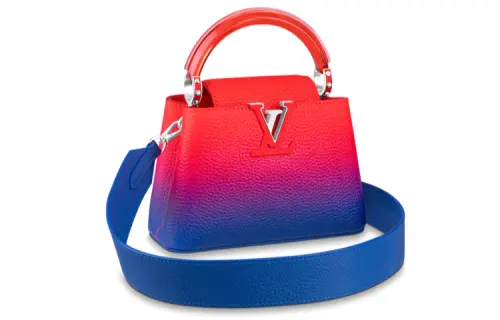 LOUIS VUITTON Capucines Cow Leather Portable Crossbody Bag, Shoulder Bag Mini Women's Red & Blue