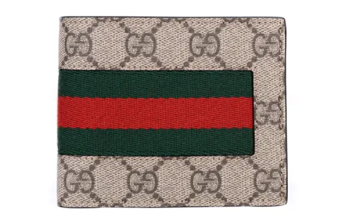 GUCCI Artificial Leather Wallet Men's Ebony/Brown