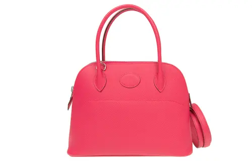 HERMES Bolide Epsom Calfskin Bowling Bag, Handbag, Shoulder Bag, Crossbody Bag Women's I6 Rose Extreme Pink