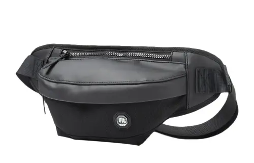 Li Ning Artificial Leather Sling Bag, Fanny Pack Unisex Black