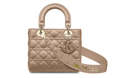 DIOR Lady Dior Sheepskin Handbag, Shoulder Bag, Crossbody Bag, Handbag Women's Warm Taupe