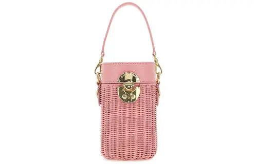 MIU MIU Leather Handbag Women's Pink