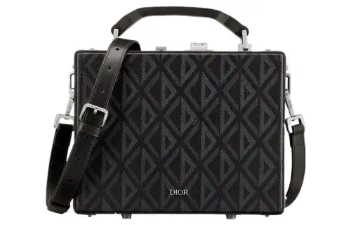 DIOR Lock Cow Leather Shoulder Bag, Crossbody Bag Men's Black