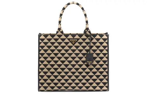 PRADA Fabric Tote Bag, Shopping Bag, Handbag Large Women's