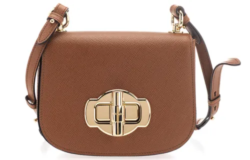 PRADA Leather Shoulder Bag Regular Women's Brown