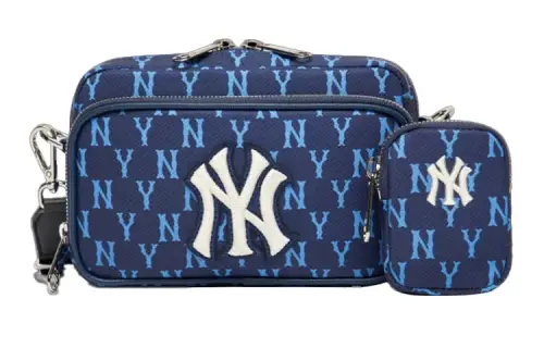 MLB Monogram Collection Polyester Combo Bag, Shoulder Bag, Crossbody Bag Mini Unisex Dark Blue