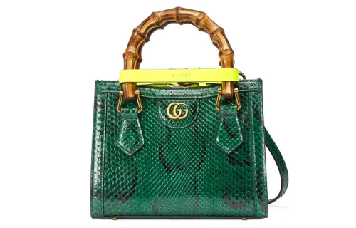 GUCCI Diana Python Skin Tote, Shoulder Bag, Crossbody Bag, Handbag Mini Women's Emerald Green