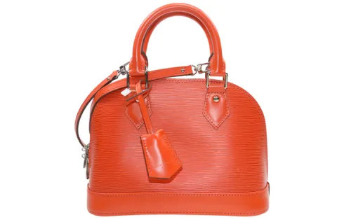 LOUIS VUITTON Alma Epi Water Ripple Cow Leather Shoulder Bag, Crossbody Bag, Handbag Small Women's Red