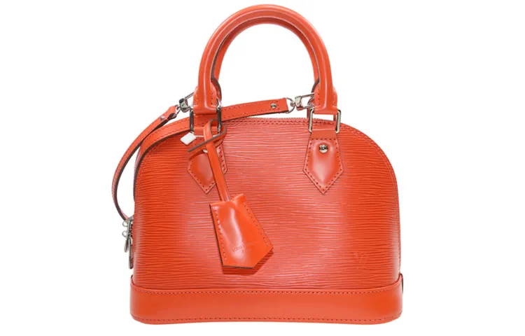 LOUIS VUITTON Alma Epi Water Ripple Cow Leather Shoulder Bag, Crossbody Bag, Handbag Small Women's Red